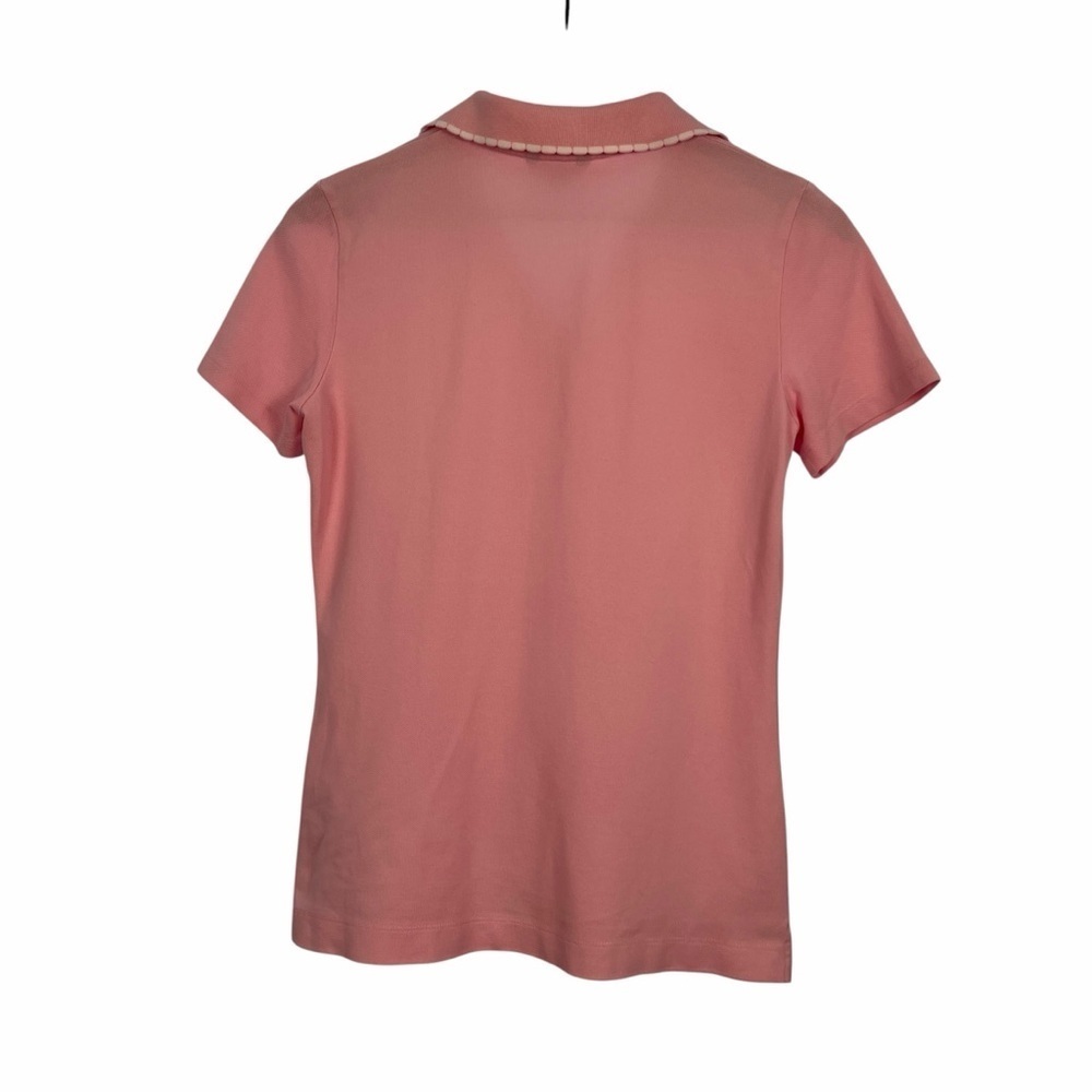 BROOKS BROTHERS Polo Shirt Womens Light Pink Small Cotton Short Sleeve Preppy - Picture 2 of 7